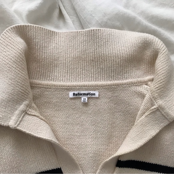 Reformation Francesco Cotton Polo Striped XS - Picture 3 of 5